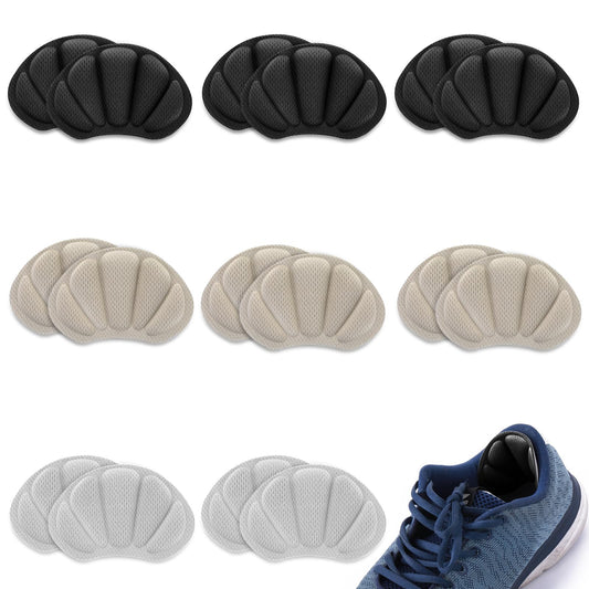 Wanmu Heel Cushion Pads, 8 Pairs Self-Adhesive Heel Pads Heel Grips, Insoles for Men and Women to Prevent Heel Slips and Blisters