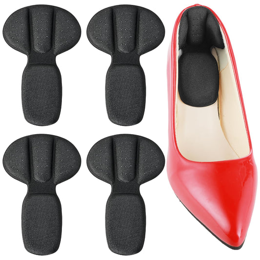COMNICO 2 Pairs 2 in 1 Heel Grips Sponge Back of Heel Cushion Inserts Shoes Liner Pads Filler Snugs for Men Women Loose Shoes Improved Shoe Fit Comfort Stop Slip Blister(Black)