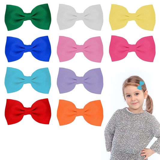 Sibba 10 Pieces Ribbon Hair Bows Alligator Clips Barrettes Ponytail Holder Cheerleading Hairpin Easter Halloween Day Styling Accessories for Women Toddler Baby Girl (Mixed Color)