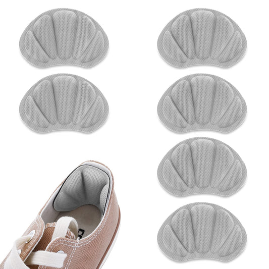 Sibba 3 Pairs High Heel Pads Grips Shoes Cushion Inserts Too Big Loose Sneaker Filler Back Pad Protectors Repair Liners Fit Tighter Grip Blisters Pain Prevention Slip Ankle Foot Women Men (Grey)
