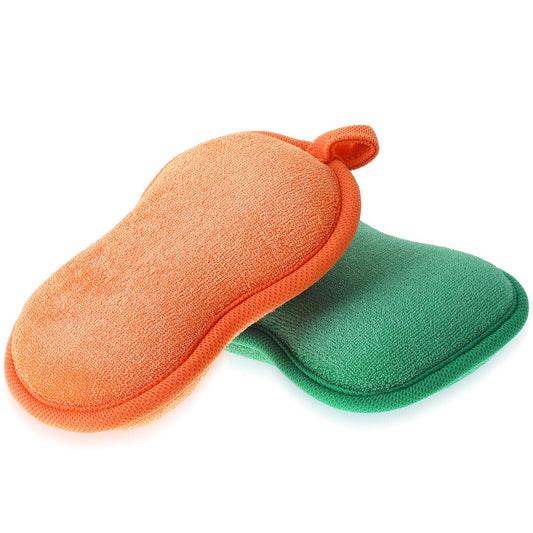 Dimeho 2 Pieces Bath Sponge Cotton, Foam Loofah Sponge Soft and Absorbent Sponge Exfoliating Body Sponge for Shower Men Women