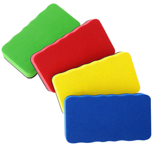 Dimeho 4 Pcs Dry Erase Eraser Whiteboard Eraser Dry Eraser Board Erasers Assorted Colors White Board Markers Dry Erase for Classroom Home Office Whiteboard Chalkboard and Glass (Pastel Wavy)