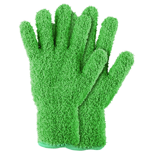 Sibba Dusting Mitt Gloves Microfiber Auto Household Cleaning Mittens Cloth Reusable Washable Gloves for Men Women Kitchen House Blinds Plants Mirrors Lamps Car Cleaning (Dark Green)