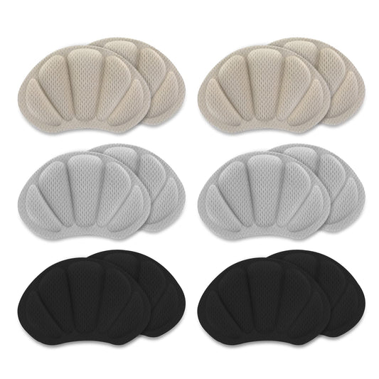 Sibba 6 Pairs Heel Grip Liner Self Adhesive Heel Cushion Inserts Thick Shoe Pads for Big Shoes Anti Blister Shoe Insoles Heel Back Pad Sticker Women Men Foot Care Protector