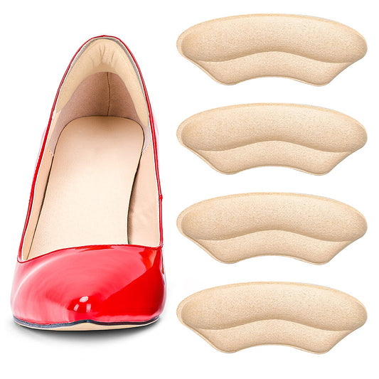 Sibba Shoe Inserts Grips High Heel Protectors Cups Pain Relief Pads Ball of Foot Cushions Repair Flat Suede Insoles for Loose Big Boots Blister Filler Toe Pad Bottom Comfort (2 Pairs Beige)