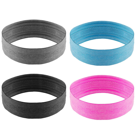 Sibba 4 PCS Headband Head Bands Hair Accessorie Cooling Wicking Sweat Band Non Slip Sweatband Workout Gym Running Yoga Sports Athletic Soccer Baseball Exercise Headwear Women Girls