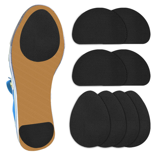 Sibba Shoe Grips On Bottom Of Shoes Non-Slip Rubber Sole Protector Self-Adhesive Shoes Pads Sticker for Man Women Noise Reduction Sole Stick Cushion Shoe Care Kits Insole (4 Pairs)