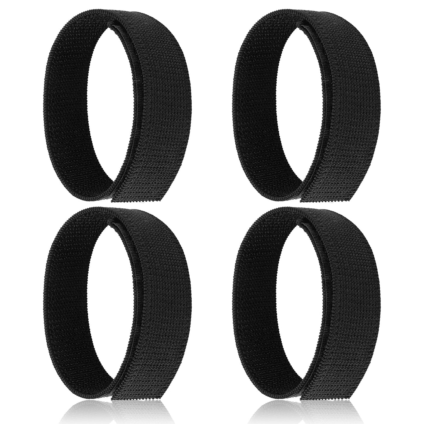 Wanmu 4 Pcs Black Boot Blousers, Elastic Military Boot Straps, Military Boot Bands, Military Ankle Strap Tuck Tight Strips for Men Women Outdoor Sports Military Army Uniforms, Black, 4 Count (Pack of