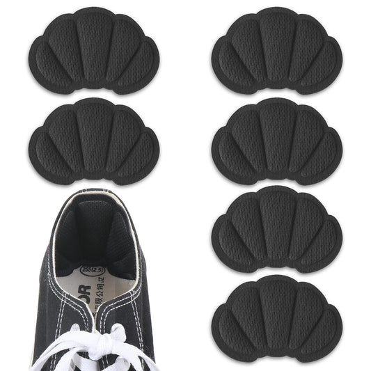 Sibba Heel Pads Shoes Protectors Stickers 3 Pairs Inserts Grips Cups Cushion Grip Repair Foot Pain Relief Blister Prevention Sponge Comfort Fit Loose Boots Slipping Rubbing Back Filler(Black)