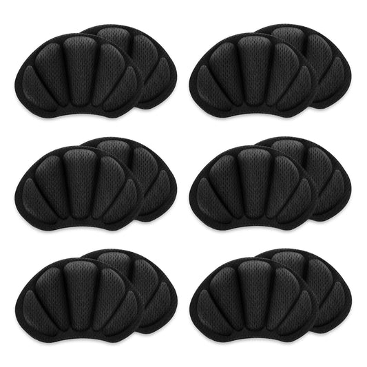 Sibba 6 Pairs Heel Cushion Inserts Self-Adhesive Heel Grips Shoe Pads Comfort Thick Back Insoles No-Slip Anti-Blister Foot Care Protectors for Women Men (Black)