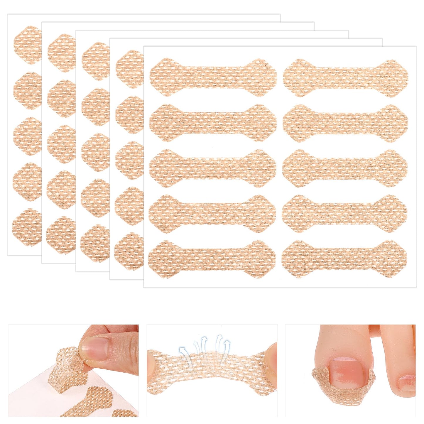 50 Pcs Ingrown Toenail Treatment, Breathable Ingrown Toenai Corrector Strips Nail Correction Patches Painless Nail Corrector Professional Pedicure for Ingrown Toenail