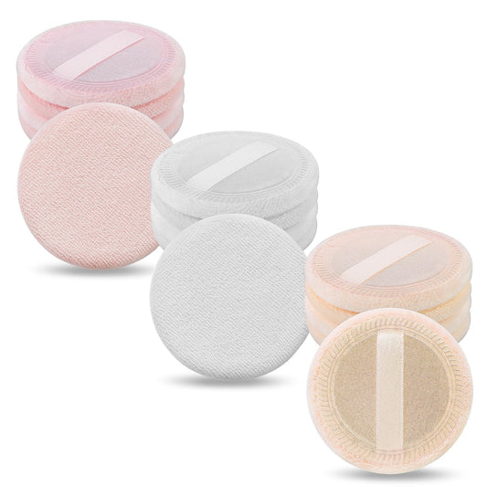 Sibba Beauty Sponges 12 PCS Skincare Loose Powder Puffs Makeup Concealer Face Container Pore Base Foundation Matte Finish Cosmetics Waterproof Long Lasting Mini Compact Pads Cushion Setting Women