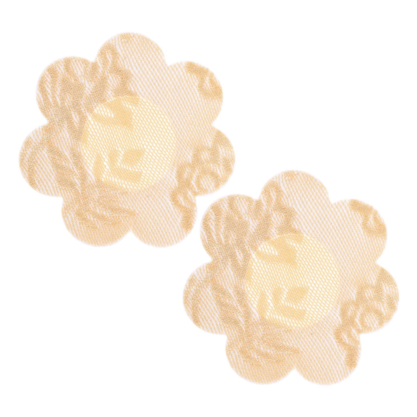 COMNICO 2 Pcs Lace Petal Pasties, Nipple Covers Self-Adhesive Breast Covers Pasties Comfortable Nipple Stickers for Women Festivals Rave Party (Skin Color)