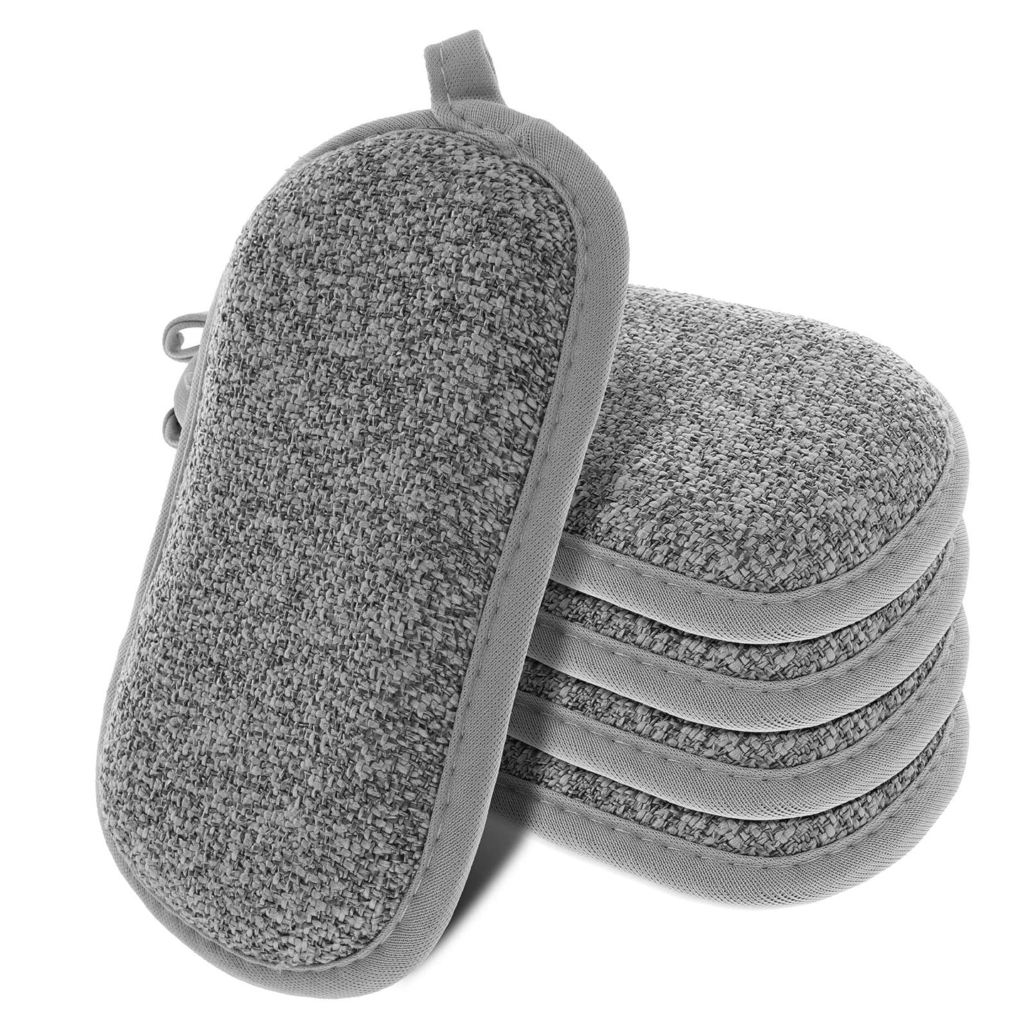 Sibba Sponges Scrub Dish Scrubber Kitchen 5 Pieces Soft Non Scratch Washing Clean Pack Cleaning Scouring Dishwashing Scrubbers Pad Supplies Bath Showers Detailing Brush