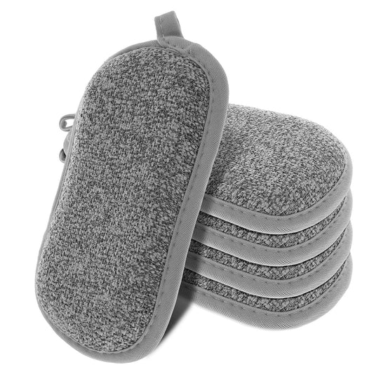 Sibba Sponges Scrub Dish Scrubber Kitchen 5 Pieces Soft Non Scratch Washing Clean Pack Cleaning Scouring Dishwashing Scrubbers Pad Supplies Bath Showers Detailing Brush