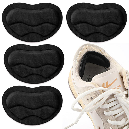 Shoe Inserts 2 Pair Heel Cups Pads Protectors Comfort Ball of Cushion Foot Pain Relief Loose Boot Non-Slip Silicone Filler Fit Bottom Cover Stickers Petals Insoles Soles Grips Replacement