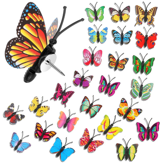 Sibba 30 Pcs Butterfly Thumb Tacks Set Decorative Cute Push Pins Colorful Pushpins with Storage Box for Photos Postcards Bulletin Board Craft Projects Wall Cork Board Office Cubicle Decorations