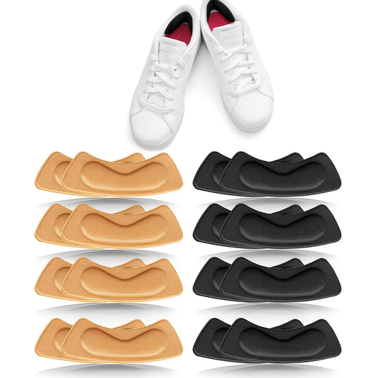Sibba 16 Pieces Heel Cushion Pads Heel Grips Liner Self Adhesive Shoe Inserts for Shoes Too Big Anti-Slip Heel Blister Protectors Prevent Rubbing Foot Care Insoles for High Heels Woman Men