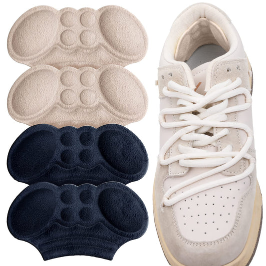 Sibba 4 Piece Heel Cushion Inserts Self-Adhesive Thicker Heel Grips Shoe Pads for Too Big Loose Shoes Anti-Slip Heel Blisters Protectors Sport Shoes Liners Improve Shoe Fit for Men and Women