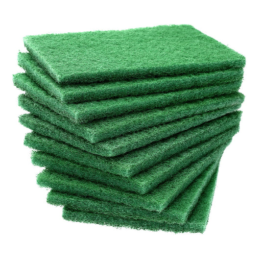 Sibba 10 PCS Scrub Dish Scrubber Pads Sponges Cleaning Scouring Brush Kitchen Pot Iron Pan Non Scratch Scraper Heavy Duty Handheld Sized Household Sticks