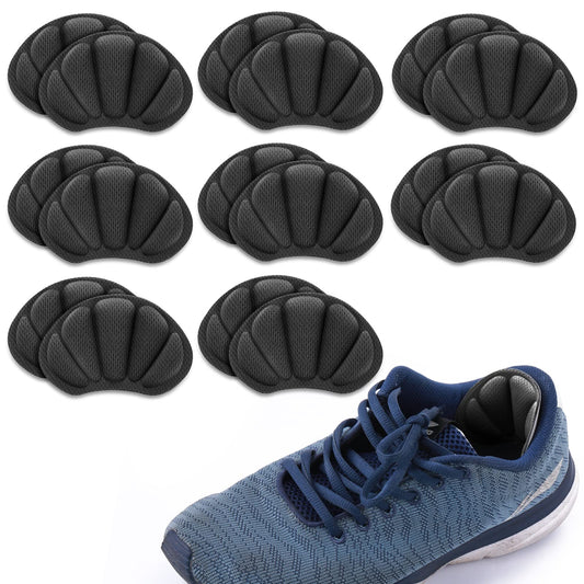 Sibba 8 Pairs Heel Grips with Strong Sticky Backing, Shoes Pads Sticker Heel Cushion Pads Shoe Liner Inserts for Loose Shoes Anti Blister Comfort Insole Heel Protectors