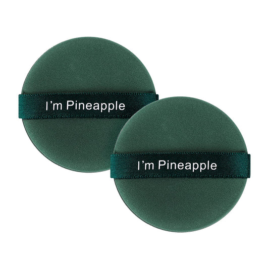 Sibba 2Pcs Air Cushion Makeup Sponges, Round Powder Puff, Ultra Soft Washable Reusable Large Velour Face Body Powder Puff Loose Powder Puff Wet Dry Makeup Tool (Green)