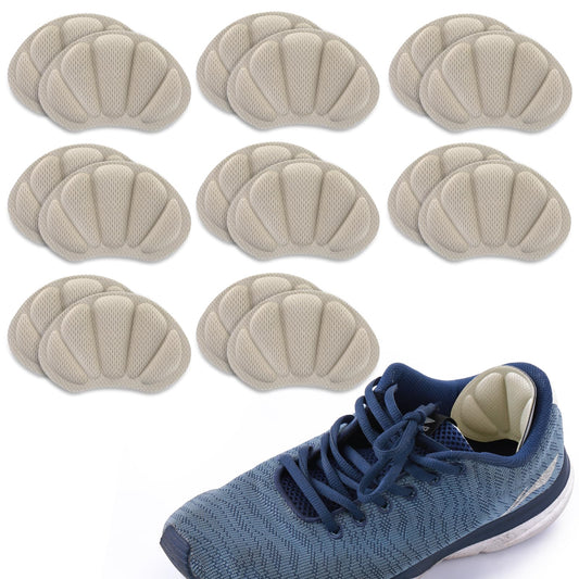 Sibba 8 Pairs Heel Grips with Strong Sticky Backing, Shoes Pads Sticker Heel Cushion Pads Shoe Liner Inserts for Loose Shoes Anti Blister Comfort Insole Heel Protectors
