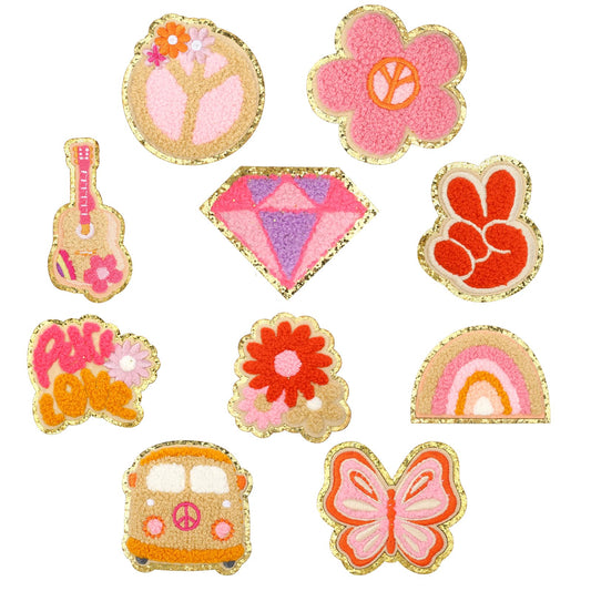 COMNICO Embroidered Patches, 10 Pcs Iron on Patches Boho Repair Patches Kit Sew on Embroidered Applique Cute DIY Crafts for Clothes Dress Pants Hats Jeans Backpack