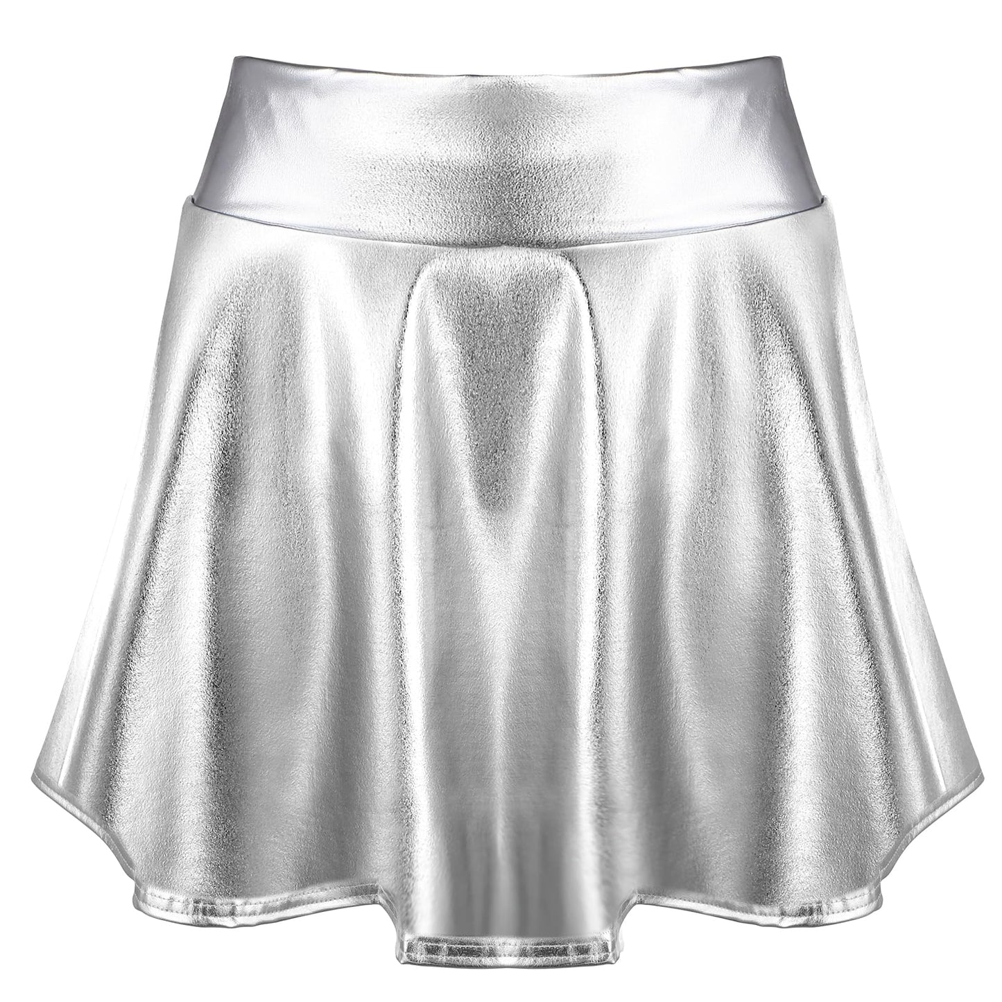 Sibba Skirt Dress Shorts Costume Dance Athletic Outfit Sequin Lingerie Mini Size Leather Skort Goth Rave Disco Glitter Tutu Skater Sports Tulle (S) Silver