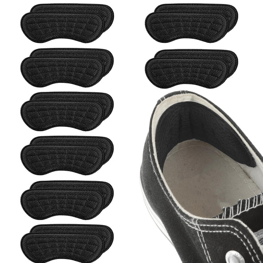 Sibba 8 Pairs Heel Grips Liner Cushions Inserts for Loose Shoes, Heel Pads Snugs for Shoes Too Big, Heel Insoles Protectors for Blisters Pain, Rubbing, Prevent Slip for Women and Men(Black)