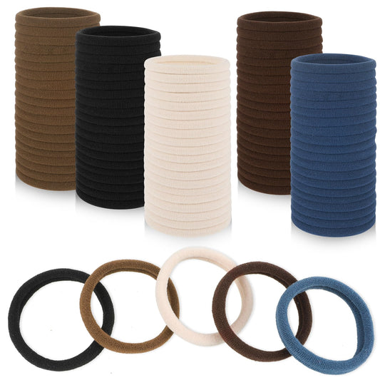 Sibba Elastic Hair Ties 100 Pcs Strechy Hairbands Resuable Holders Buns Hairties No Crease Hairtie Knotted Ponytail Holders Band Accessories Fit Women, Men, Curly, Braid, Sport