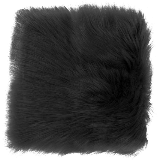 Sibba Square Faux Fur Rug Fluffy Bedside Rugs For Bedrooms Area Rugs For Photographing Background Desk Chair Fuzzy Cushion For Dorm Decor Small Size Soft Plush Shaggy Rug For Living Room Black