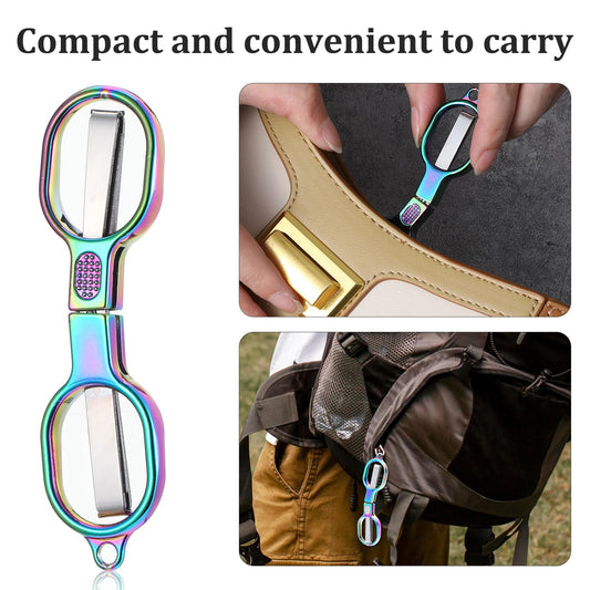 Wanmu 2Pcs Mini Travel Scissors, Portable Pocket Folding Safe Scissors, Stainless Steel Tiny Retractable Scissors, Small Scissors All Purpose for Purse Must Haves, Outdoor, Home, Office Use