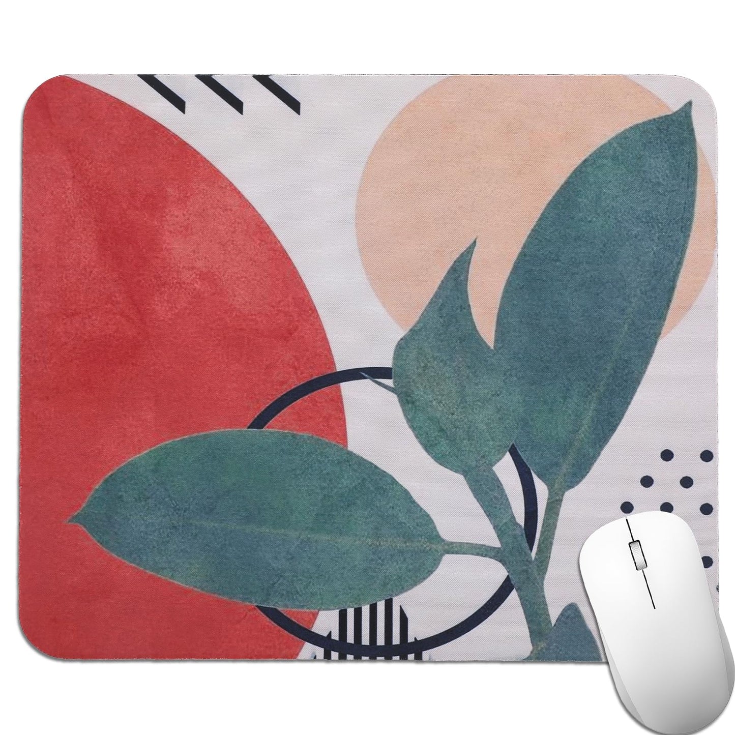 COMNICO Mouse Pad Cartoon Small Square Mouse Mat Waterproof Non-Slip Rubber Base Washable Abstract Leaves Relief Mousepad for Wireless Mouse Office Home Laptop PC Premium-Textured Mouse Mat