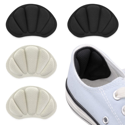 Sibba 2 Pairs Heel Cushion Liner Inserts, Anti-Slip Shoes Pads, Self-Adhesive Shoes Heel Blister Protectors Heel Grips for Shoes Too Big (Black/Nude)