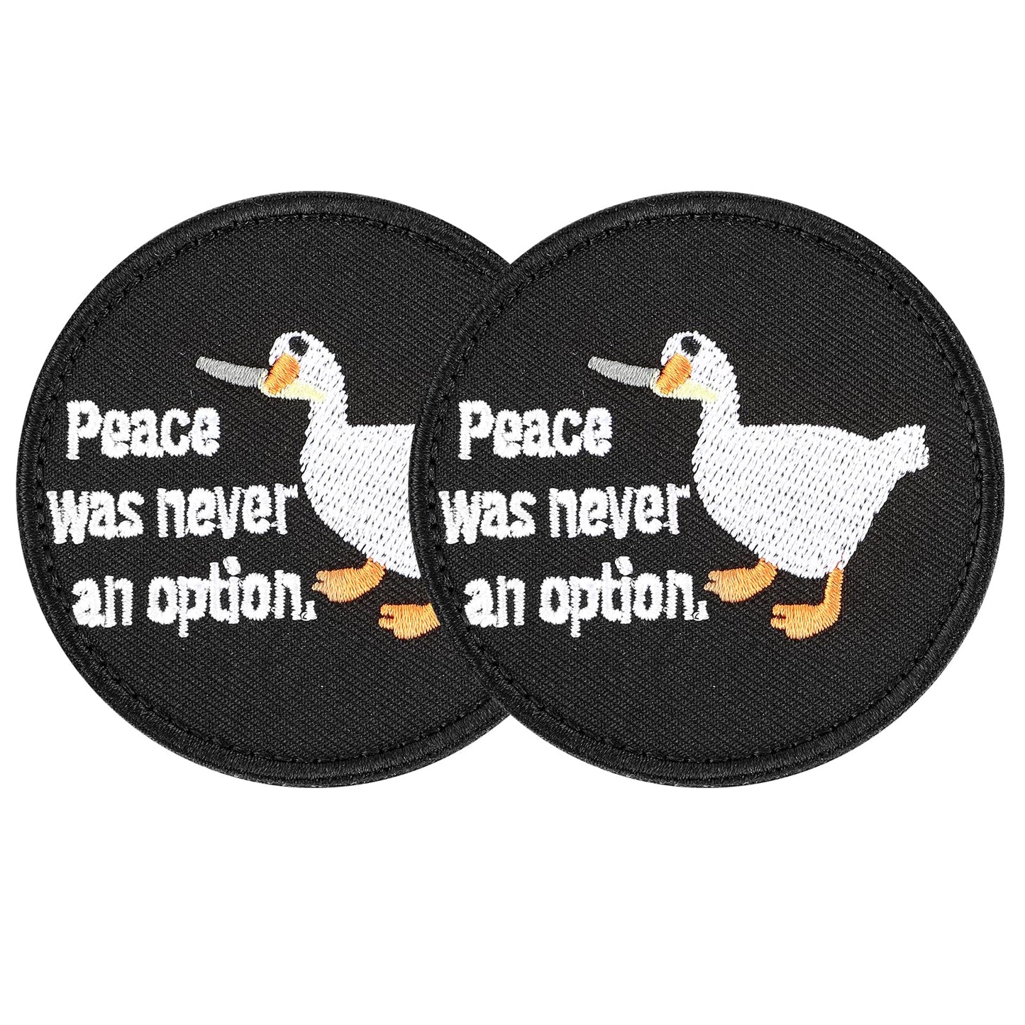 2Pcs Tactical Military Embroidered Patch Funny Duck Bite Knife and Duck with Explosive Iron On Patch Emblem Cute Applique for Backpacks Bags, Vest, Hat, Dog Harnesses (Style 2)