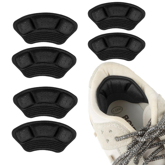 Sibba 6Pcs Heel Grips Inserts, Mesh Adhesive Heel Cushion Pads for Boots, Loose Shoes Too Big, Anti Blister Shoe Liners Heel Protectors Improve Shoe Fit, Reusable Heel Guards Liners for Women Men