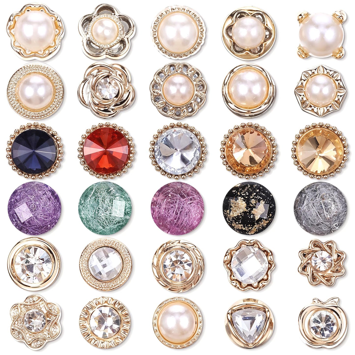 30 Pcs No Sew Invisible Buttons Pearl Brooch Button Women Reusable Pearl Cover Up Pin Removable Replacement Safety Button Dress Supplies Decoration for Girls Clothing Shirt Blouse Shawl Coat Christmas