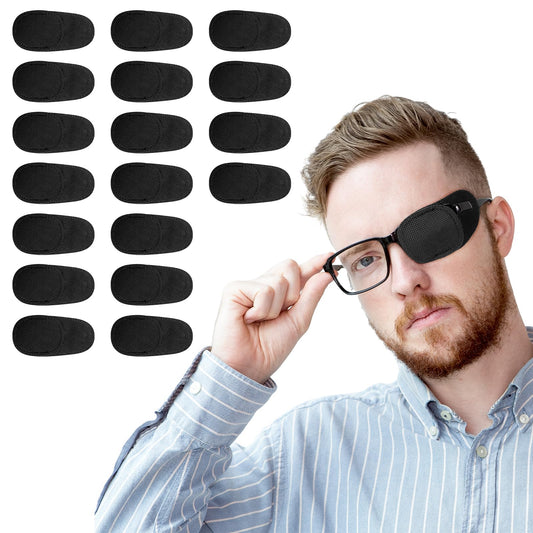 18 Pcs Eye Patches Right or Left Eyepatch Lazy Eye Cover Adjustable Medical One Eye Patch Pirate Costume for Adults Children Eyeglass Amblyopia Strabismus After Surgery