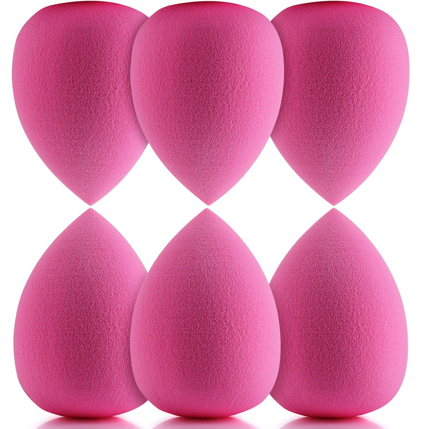Sibba 6 Pieces Makeup Sponge, Makeup Blending Beauty Sponge, Foundation Blending Sponge Blender for Foundation, Cream and Powder, Soft Makeup Sponges (Rose red)