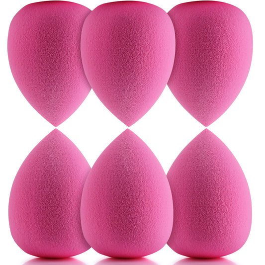 Sibba 6 Pieces Makeup Sponge, Makeup Blending Beauty Sponge, Foundation Blending Sponge Blender for Foundation, Cream and Powder, Soft Makeup Sponges (Rose red)