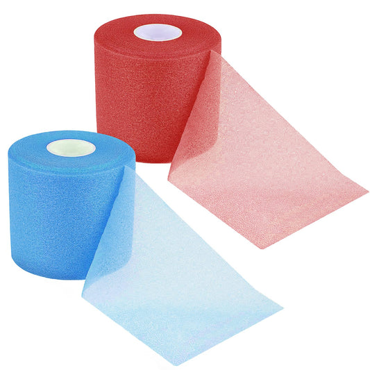 2 Rolls Pre wrap Athletic Tape, Foam Underwrap Tape Sports Tape Foam Underwrap Bandage for Ankles Wrists Hands and Knees, 2.75 Inches x 30 Yards(Blue)