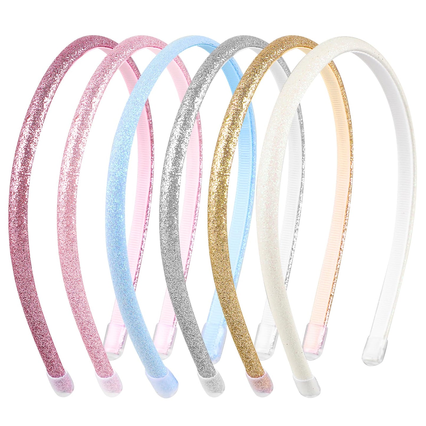 6Pcs Elastic Shiny Headbands Non-slip Sparkly Headband Hair Bands Hoops Comfortable Teeth Hairbands Soft Sequin Hair Accessories for Sports Teens Girls Women Decoration Party Costumes Supplies