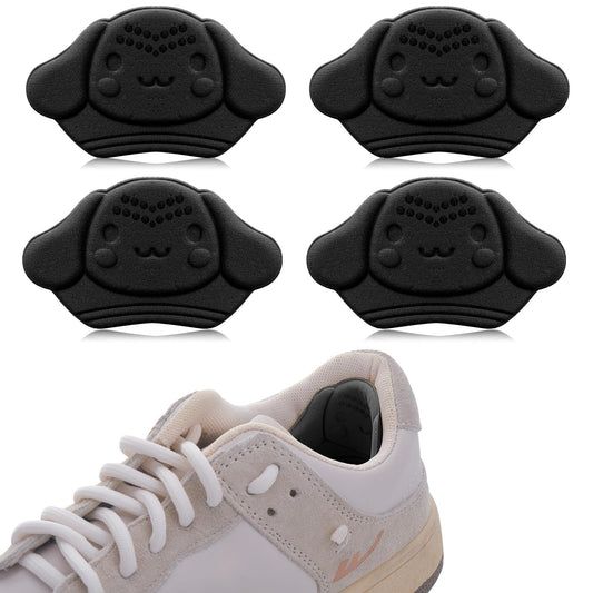Sibba Shoe Inserts for Kids, 2 Pairs Self-Adhesive Heel Cushion Heel Grips, Add Comfort and Volume, Cute Small Heel Inserts for Girls and Boys Boots, Trainers, Or School Shoes(Black)