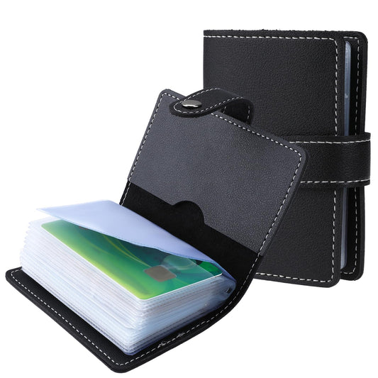 COMNICO Slim Credit Card Wallet Minimalist Black Front Pocket Wallet Holder Portable Slim Pocket Wallet for Women Men Cash ID Card Business Card Case
