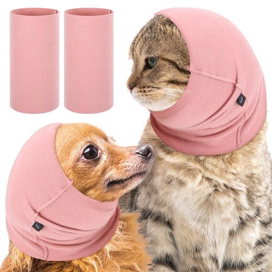 Wanmu 2Pcs Quiet Ears for Dogs, Hood for Dogs, Dog Ear Cover Hoodies, Dog Calming Aid for Anxiety Relief, Original Calming Band for Dogs & Cats, Pet Grooming & Force Drying(Small)