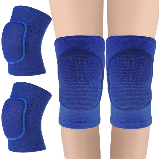 Sibba Kids Knee Pad, Breathable Elastic Knee Brace, Anti-Slip Padded Sponge Knee Protector for Volleyball Dance Running Skating Basketball Football Sports (Blue, S)