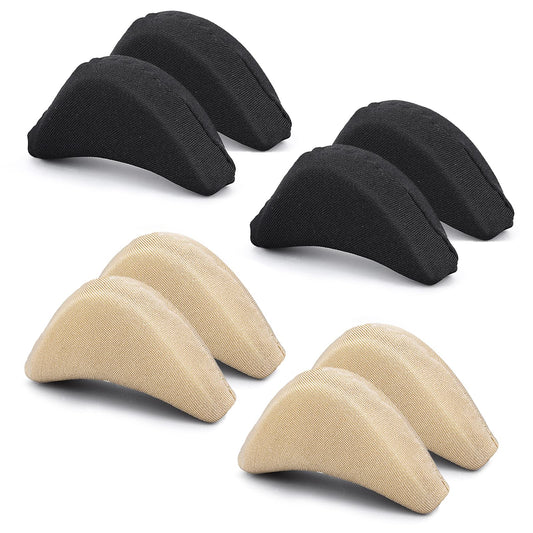 Sibba Toe Filler Inserts Unisex Breathable Soft Big Toe Plug Forefoot Pad Shoe Filler for High Heel Foot Pain Relief for Women Girls (Beige&Black)