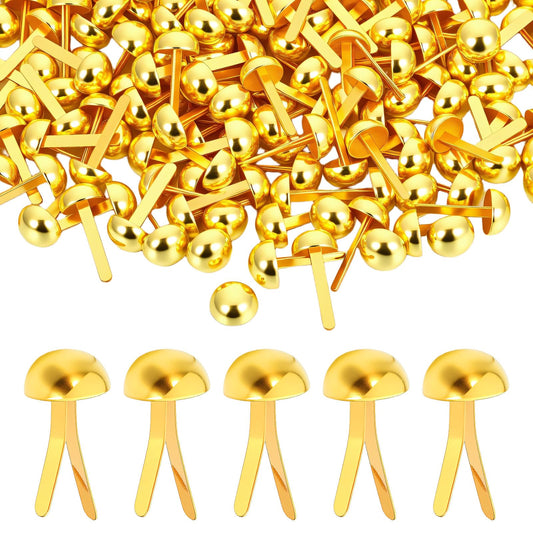 500 pcs Brass Fasteners Brass Brad Paper Fasteners Metal Gold Brads Split Pins for Golden Craft Art Crafting School DIY Supplies Handmade Cards Project Scrapbooking
