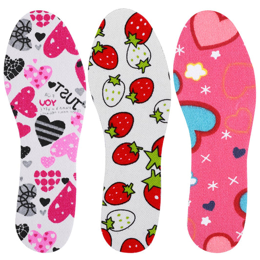 Shoe Inserts Insoles 6 Pairs Replacement Pads Soles Cushion Standing Comfort Inner Sponge Beach Foot Breathable Boot Liner DIY Cut Size for Kids